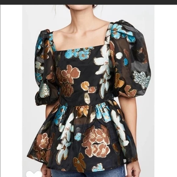 STINE GOYA Irene Organza Floral Blouse Sz M NWOT - Picture 1 of 12